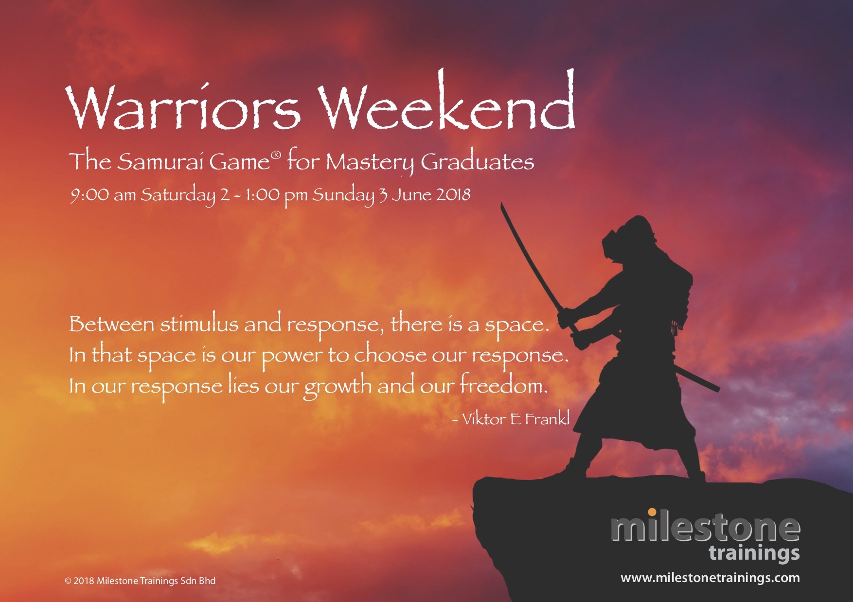 Warriors Weekend -- The Samurai Game for Mastery Graduates
